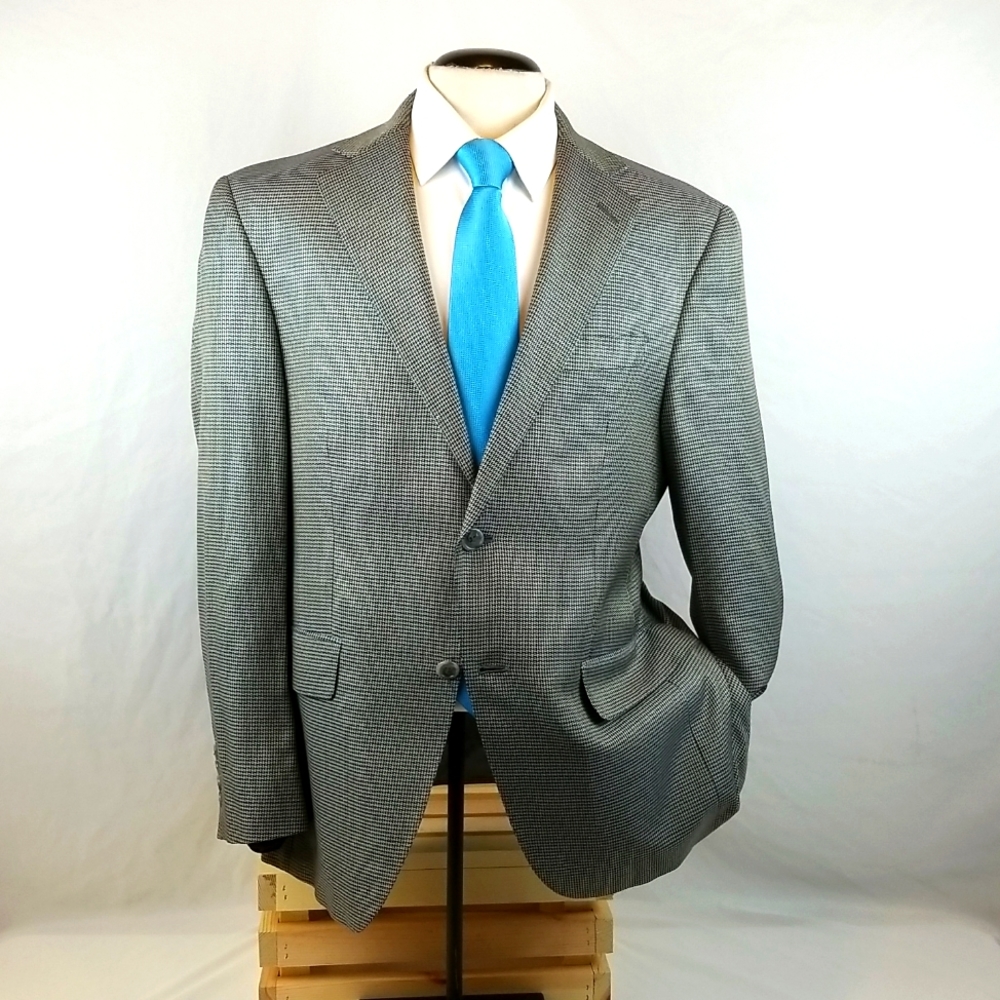 Hart Schaffner Marx Men's Grey Check Sports Coat - 40S